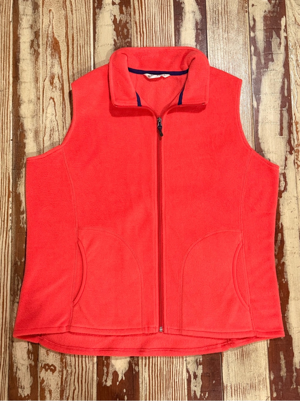 Woolrich Fleece Vest Women's XL Bright Coral Zip Front Gilet
